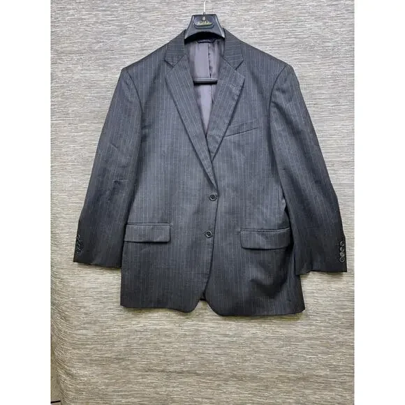 Brooks Brothers Suit Mens 44R/W39 Gray Pinstripe Wool 2 Piece Jacket Pants - Picture 3 of 16